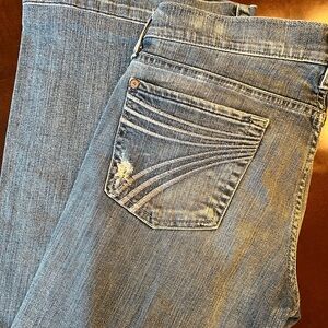 7 For All Mankind Blue Straight Leg Jeans Dojo stretch